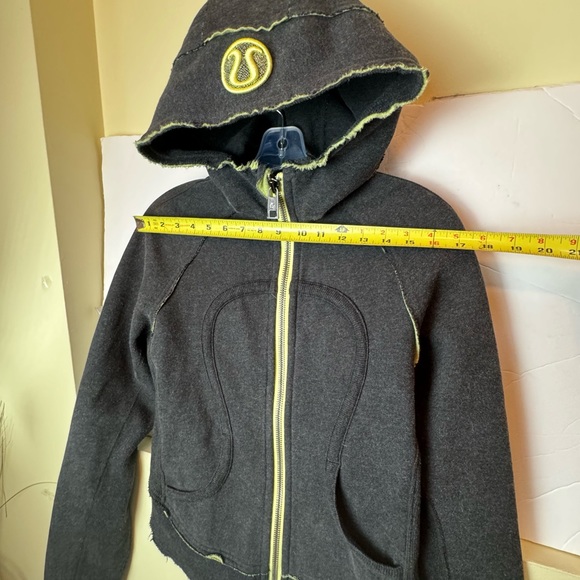 Lululemon RARE Scuba Raw Edge Round Hem Hoodie Jacket Zip Cotton Fleece Ribbed - Picture 13 of 15